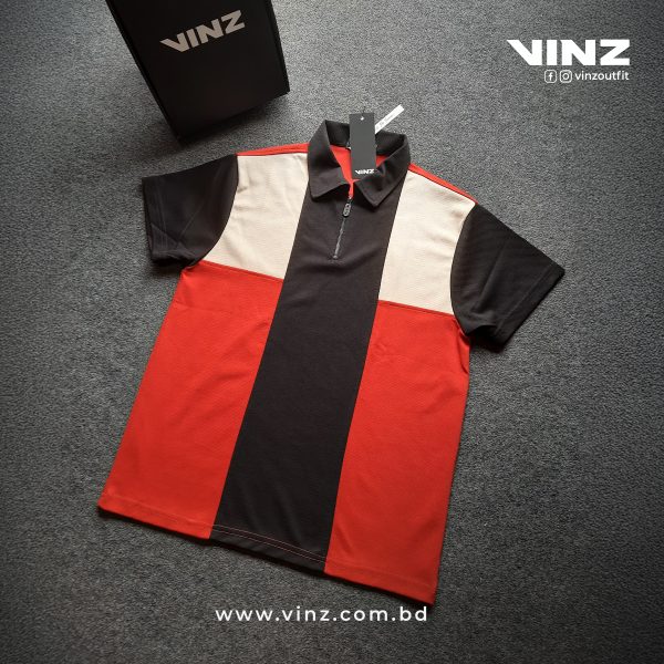 Classic Contrast Zipper Polo - Image 3